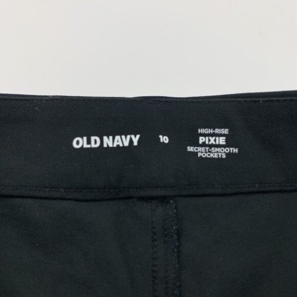 Old Navy Black Stretch Canvas High Rise Skinny Pixie Pant 10 - Picture 3 of 6